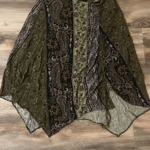 EARTHBOUND Olive and Black Paisley Skirt